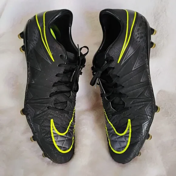 Nike Hypervenom Phelon II FG Soccer Cleats Black Neon Yellow 749893-001 Size 8.5 - Picture 3 of 16